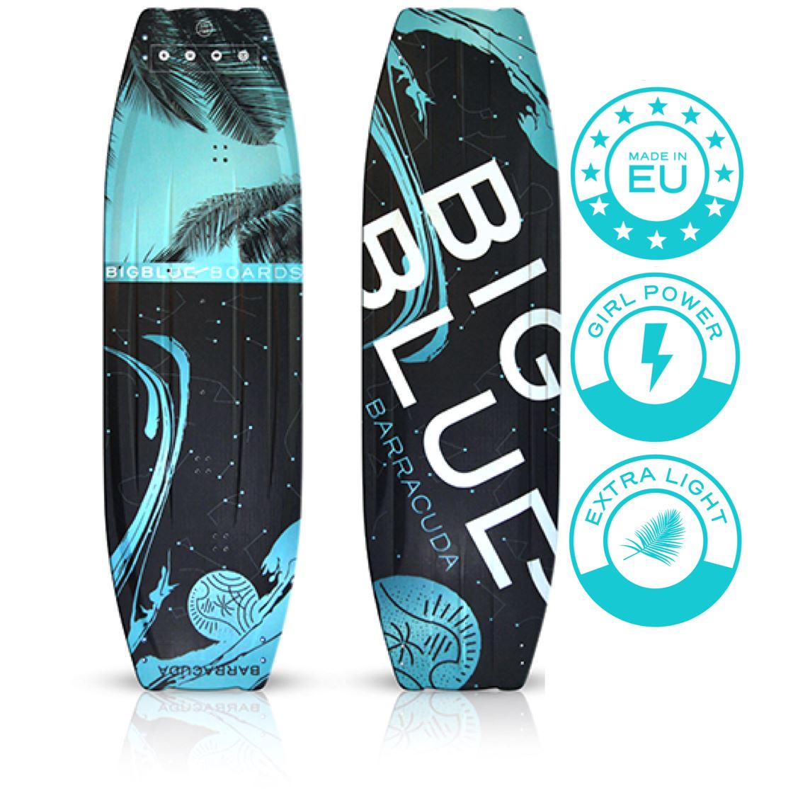 BIG BLUE BOARDS BARRACUDA | Kiteboard | Carbon Twintip | Advanced Freeride and Freestyle | 2 Colors Twintip kiteboard BIG BLUE Boards 