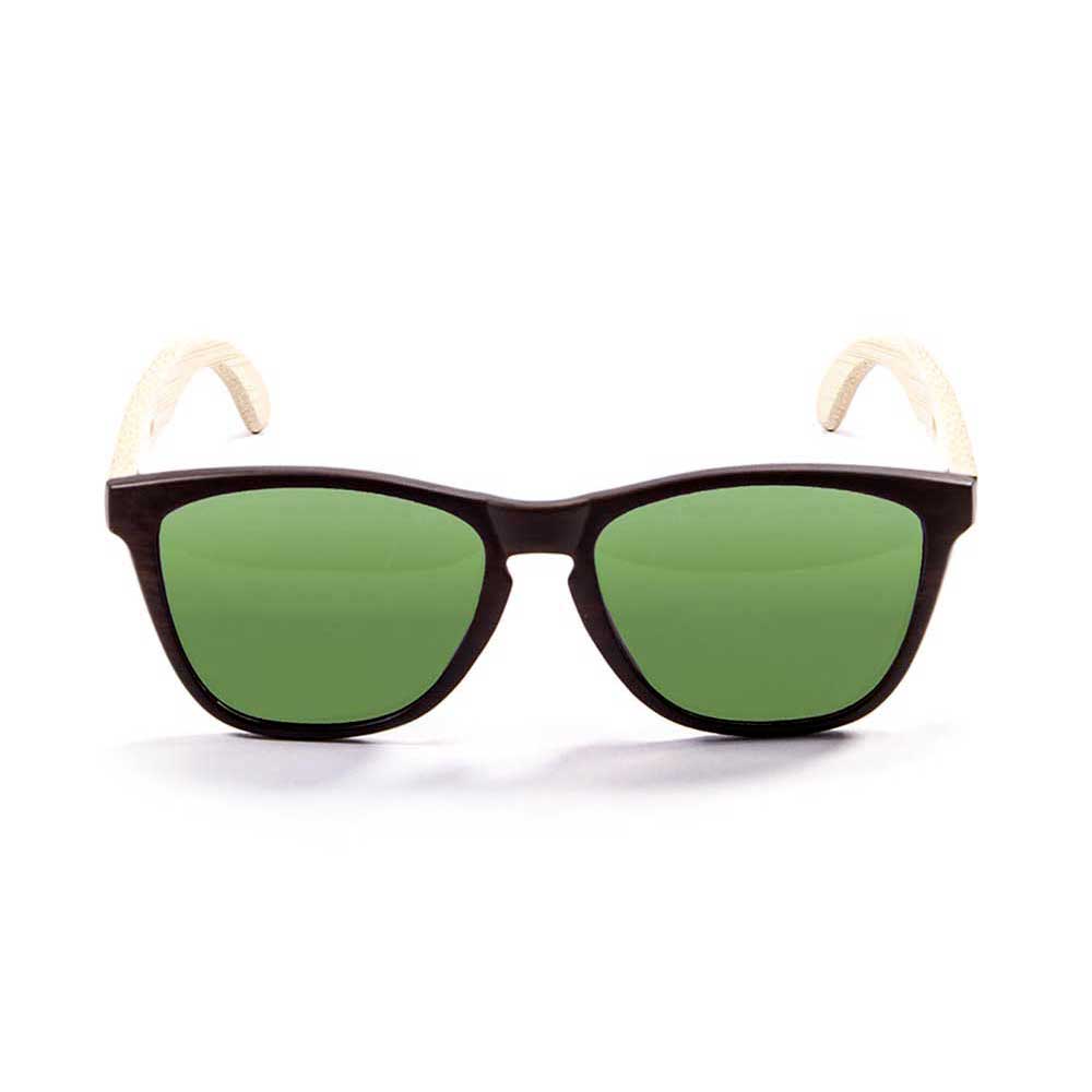 Ocean Sunglasses Sea Wood, Bamboo Dark Brown + Green Revo Lens
